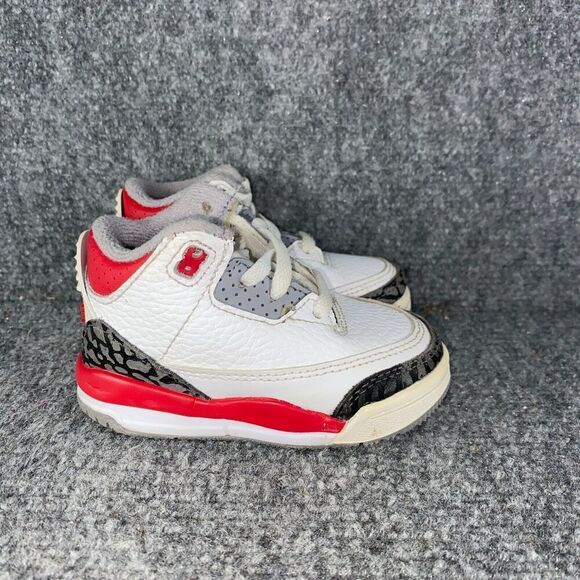 Jordan Other - Jordan 3 Retro Fire Red Toddler 4C Shoes White Athletic Sneakers